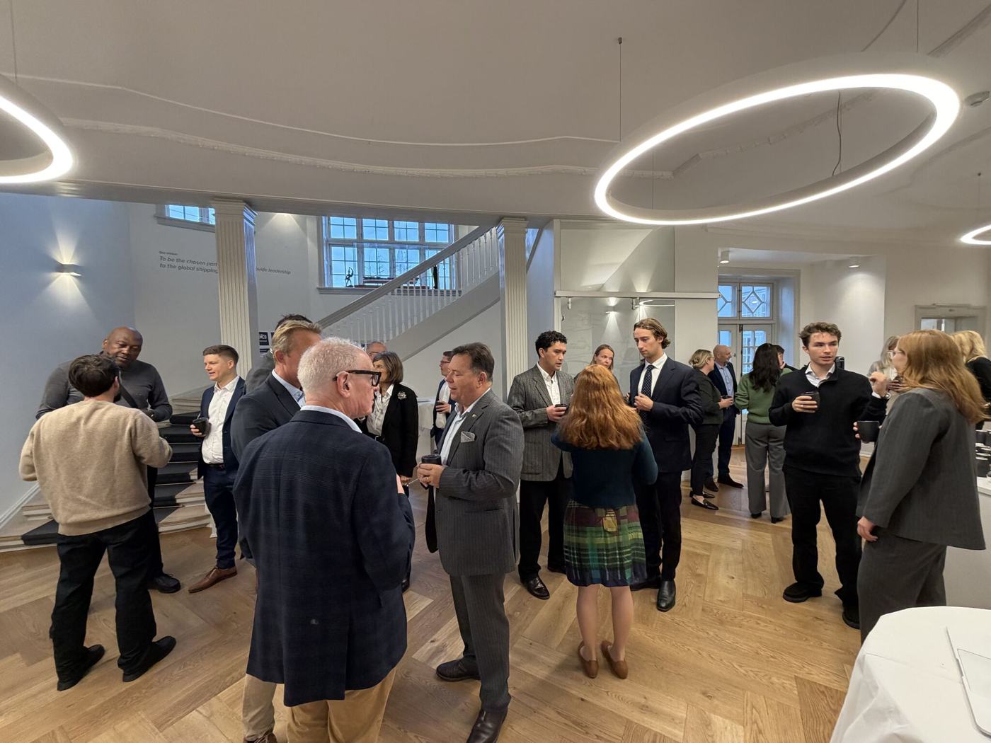 Isaac Macaulay at a BIMCO networking event with the Scottish ambassador and the British Chamber of Commerce in Denmark