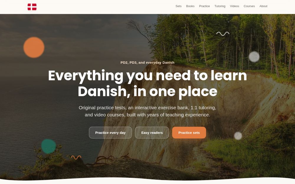 Forsiden af learndanishwithisaac.dk